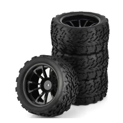 RC Crawlers Components For Tamiya For Kyosho 1/10 RC Car For Monster Truck For Buggy Tire Tyre Wheel Foam Inserts 12mm Hex 4pcs 118MM(Black)