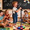 2026 New Kids Star Microphone with Stand - Portable Karaoke Machine Toy with Built-in Music, Colorful Lights & Echo Effects, Adjustable Height for Singing, Music Play view 3