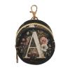 pnyoin Art Delicate Floral Letter A Pacifier Case Pacifier Holder with Clip,Easily Attach to a Diaper Bag or Purse,2.95" in Diameter Portable Container Case Holds 2 Pacifiers view 1