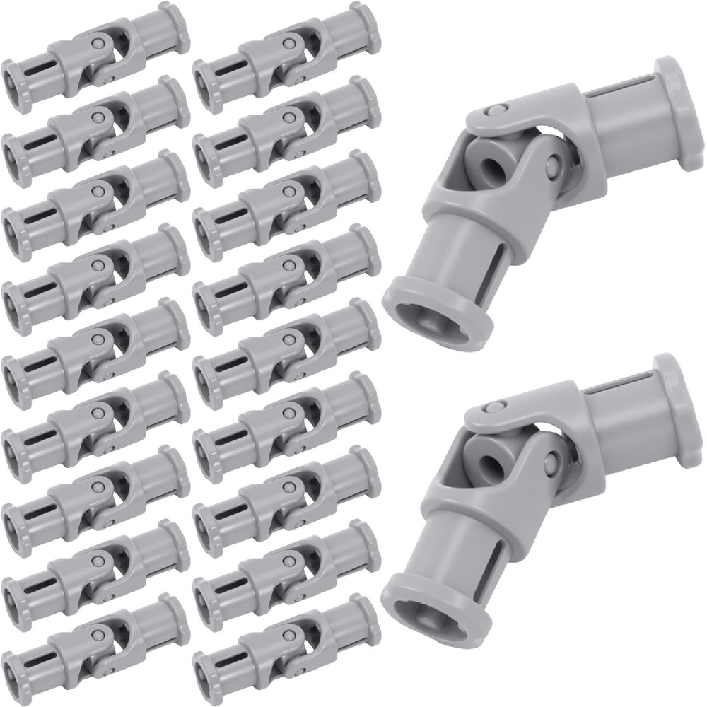Lekgavd 20 Pcs Grey Universal U Joint 3L Lot Pack, Plastic Shaft Connector for Robot Block, Joints for Robotics Advanced Building Motor EV3 NXT Part Numbers 61903 62520c01