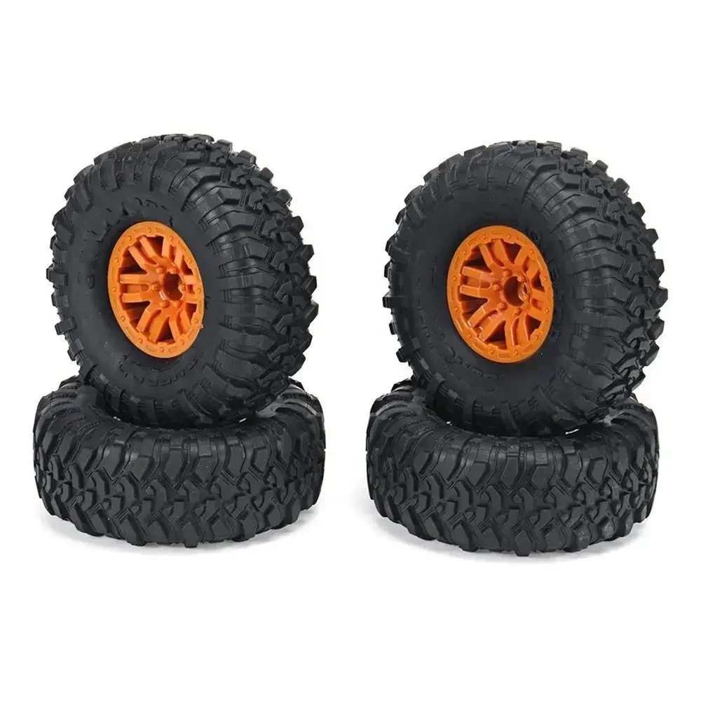 RC Car Tires Tyres Wheels for HB for ZP1001 1/10 RC Vehicles Spare Parts Upgrade 4 Pcs rc Car Tires Wheels Rims(Orange)
