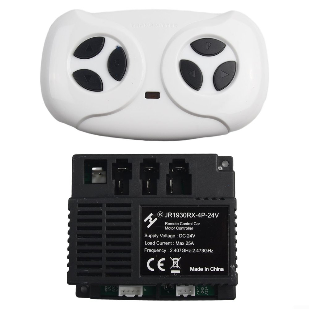 24V JR1930RX-2-24V/JR1930RX-4P-24V Electric Car RC Receiver for Children's Ride-On Vehicles, Compatible Control Module Replacement(JR1930RX-4P-24V Full set)