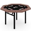 8-Player Foldable Poker Table, Protable Blackjack Texas Holdem Table with Padded Rails Stainless Steel Cup Holders, Octagon Casino Table for Blackjack, Family Games, Club (Black) view 1