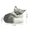 GUDVES Simulation Brown Fox Toy Furs Squatting Fox Model Home Decoration Animals World Collectible Gift for Animal Lovers (Fox-Gray) view 3