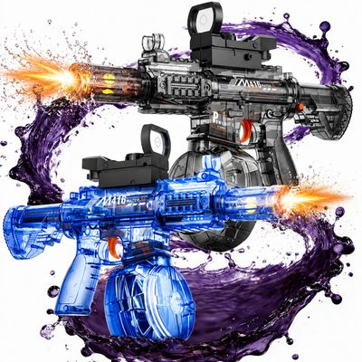 2 Pack Electric Water Gun for Kids & Adult Automatic Squirt Gun with LED Lights 25Ft Long Range Electric Water Blaster Large Capacity Outdoor Summer Pool Water Toys