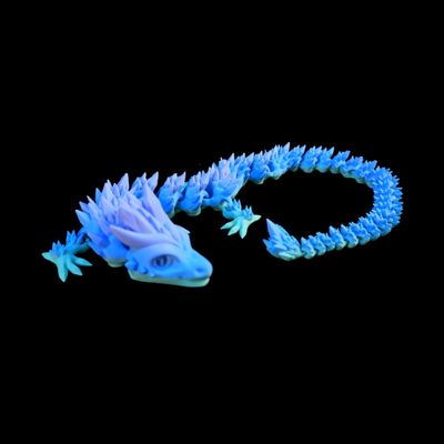 24 Jumbo Chibi Crystal Dragon  Large Articulated 3D Printed Fantasy Dragon Figure, Color-Changing, Made in USA, Collectible Gift for Kids & Adults (Candy Clouds, 24" Dragon)