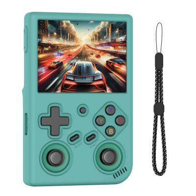 for RG35XX Pro Soft Silicone Protective case,case Compatible with RG35XX Pro and landyard (Pine Green)