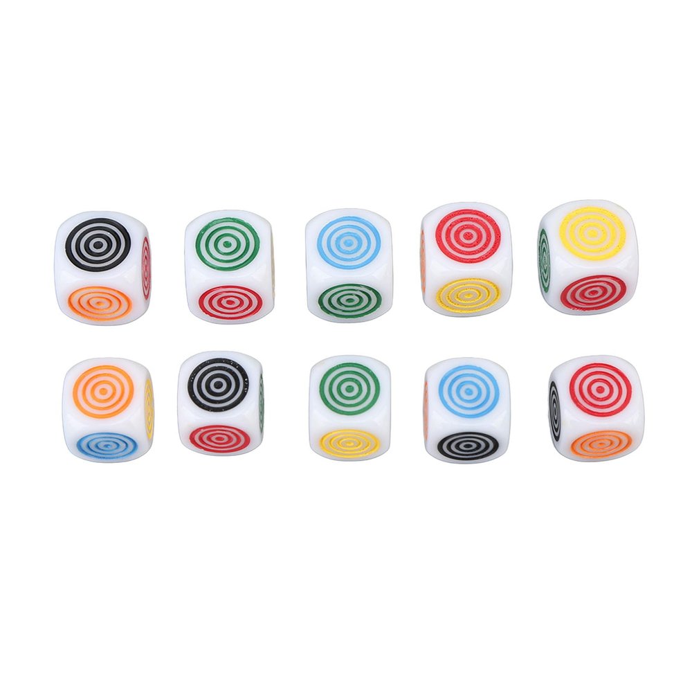 6 Sided Game Dice Lightweight Strong Impact Resistance White Plastic Game Dice Set for Board Games Dice Games 10PCS Standard Size 1.6cm