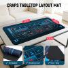 Craps Tabletop Game Set with 35 * 70" Rubber Craps Tabletop Layout Mat, 36" Rattan Stick, Casino Grade 19mm Dice, On/Off Button and 100 pcs Chips Craps Game Layout for Party view 3