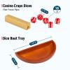 Craps Tabletop Game Set with 35 * 70" Rubber Craps Tabletop Layout Mat, 36" Rattan Stick, Casino Grade 19mm Dice, On/Off Button and 100 pcs Chips Craps Game Layout for Party view 4