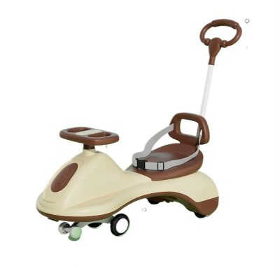 Wiggle Car for Kids Ride-on Toy with Storage Seat Silent Wheel Anti-Rollover, for Toddler Boys Girls(with Push Handle)