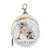 pnyoin Warm Tone Floral Initial A Pacifier Case Pacifier Holder with Clip,Easily Attach to a Diaper Bag or Purse,2.95" in Diameter Portable Container Case Holds 2 Pacifiers view 1