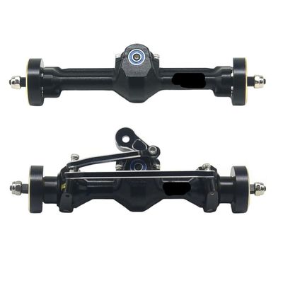 Aluminum Front and Rear Axle +4mm Width with Brass Counter Weight with Flange Bearing for Axial SCX30 RC Cars(4mm Black Set)