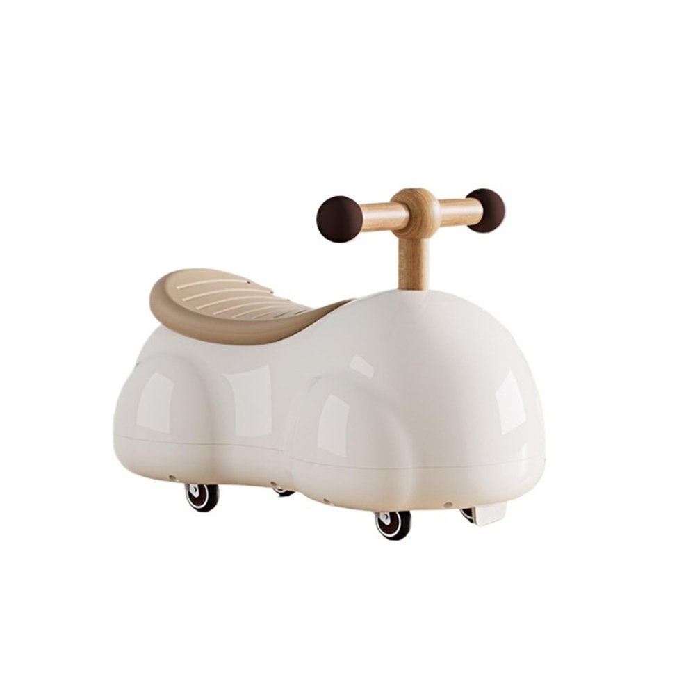 Ride On Push Car Peanut Shape Wiggle Car with Silent Wheels Sliding Toys for Boys Girls Indoor Outdoor Play(White)