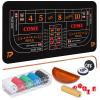 Proshine Craps Tabletop Game Set with 35 * 70" Rubber Layout Mat (Black) view 1