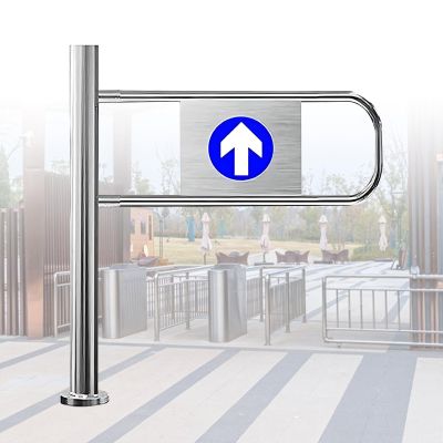 LURECAQING Spring-Loaded Safety Swing Gate, Maximum Single-Direction Opening Angle: 90, Access Manual Swing Gate Door, Stainless Steel revolving Door for one-Way Entry only(Silver) left-100 * 100cm