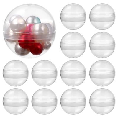 Dnyucen 100Pcs Plastic Transparent Balls Set Round Gashapon Shell Twisted Clear Fillable Grab Ball