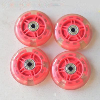 4-Pack Silent Replacement Wheels for Twist Cars 80 * 24mm Universal Size Front & Rear Wheels Wear-Resistant PU Wheels for Kids' Swing Cars (Red)