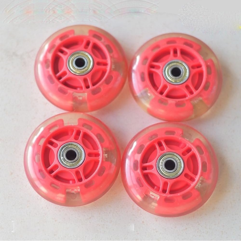 4-Pack Silent Replacement Wheels for Twist Cars 80 * 24mm Universal Size Front & Rear Wheels Wear-Resistant PU Wheels for Kids' Swing Cars (Red)