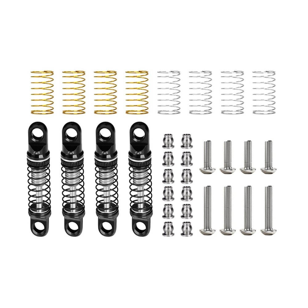 Aluminum Alloy Adjustable Shock Set 26mm for Axial 1/30 SCX30 Ford Bronco AXI-2048 / Jeep Wrangler AXI-2261 Rock Crawler Upgrades - Silver