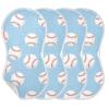 Emelivor Baseballs Balls Blue Print Muslin Burp Cloths for Baby Super Soft Baby Burp Cloths 4 Pack Absorbent Baby Washcloths Bibs Towel Spit Up Burping Rags for Newborn Boys Girls Babies view 1