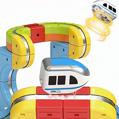 3D Infinity Track, Replacement Magnetic Electric Train Cars for klick Rail,Rechargeable Toy Trains for klick Rail Electric Train Set, Trains for Flexible Race Tracks