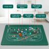 Craps Tabletop Game Set with 35 * 70" Rubber Craps Tabletop Layout Mat, 36" Rattan Stick, Casino Grade 19mm Dice, On/Off Button and 100 pcs Chips Craps Game Layout for Party view 2