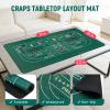 Craps Tabletop Game Set with 35 * 70" Rubber Craps Tabletop Layout Mat, 36" Rattan Stick, Casino Grade 19mm Dice, On/Off Button and 100 pcs Chips Craps Game Layout for Party view 3