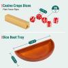 Craps Tabletop Game Set with 35 * 70" Rubber Craps Tabletop Layout Mat, 36" Rattan Stick, Casino Grade 19mm Dice, On/Off Button and 100 pcs Chips Craps Game Layout for Party view 4
