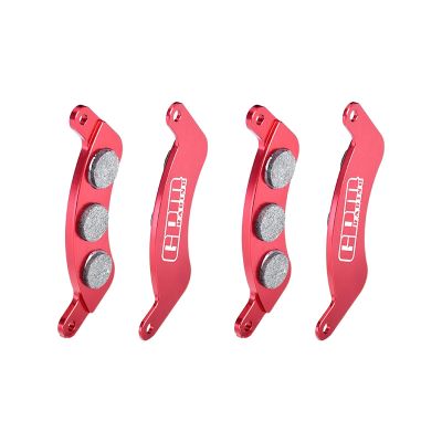 Aluminum 7075-T6 Alloy Front Brake Pads Left & Right for Traxxas 1/6 FUNCO PRO Scale 2WD Sand CAR 8S-109076-4 Upgrades - Red