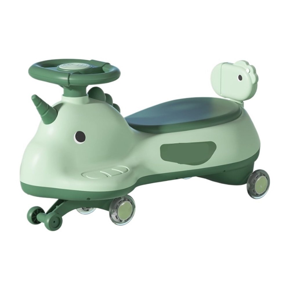 Kids Swing Car with Lights & Music Flashing Wheels Anti-Rollover Ride on Toys for Indoor and Outdoor