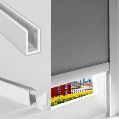 100% Blackout Window Light Blocker, Aluminum Alloy Nursery Window Light Blocker, U Channel Light Blocking Strips for Sides Blinds Curtains(White,80cm/31.5in)