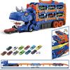 KIDORIX Dinosaur Truck Toy for Kids 3-7 T-Rex Carrier Transporter with 12 Mini Cars, Push-and-Go Ejector Launcher & Expandable 157cm Race Track, Storage Case, Birthday Gift for Boys & Girls view 3