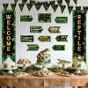 14 Pcs Reptile Birthday Party Decorations Swamp Lizard Snake Porch Banner Triangle Flag Welcome Reptile Yard Signs for Kids Reptile Themed Birthday Party Backdrop Photo Props Supplies Decor view 3