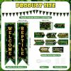 14 Pcs Reptile Birthday Party Decorations Swamp Lizard Snake Porch Banner Triangle Flag Welcome Reptile Yard Signs for Kids Reptile Themed Birthday Party Backdrop Photo Props Supplies Decor view 4