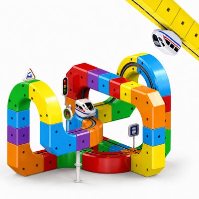 Cooldele Electric Train Set for Kids, 81 Pcs Building Toy Train Track Gravity-Defying 3D Embedded Layouts & Motorized Car,STEM Gifts for Boys and Girls Ages 4-6 5-7 6-8