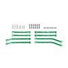 Aluminum 7075-T6 Alloy Front & Rear Link Set for Axial 1/30 SCX30 Ford Bronco AXI-2048 / Jeep Wrangler AXI-2261 Rock Crawler Upgrades - Green view 1