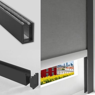 100% Blackout Window Light Blocker, Aluminum Alloy Nursery Window Light Blocker, U Channel Light Blocking Strips for Sides Blinds Curtains(Black,170cm/66.9in)