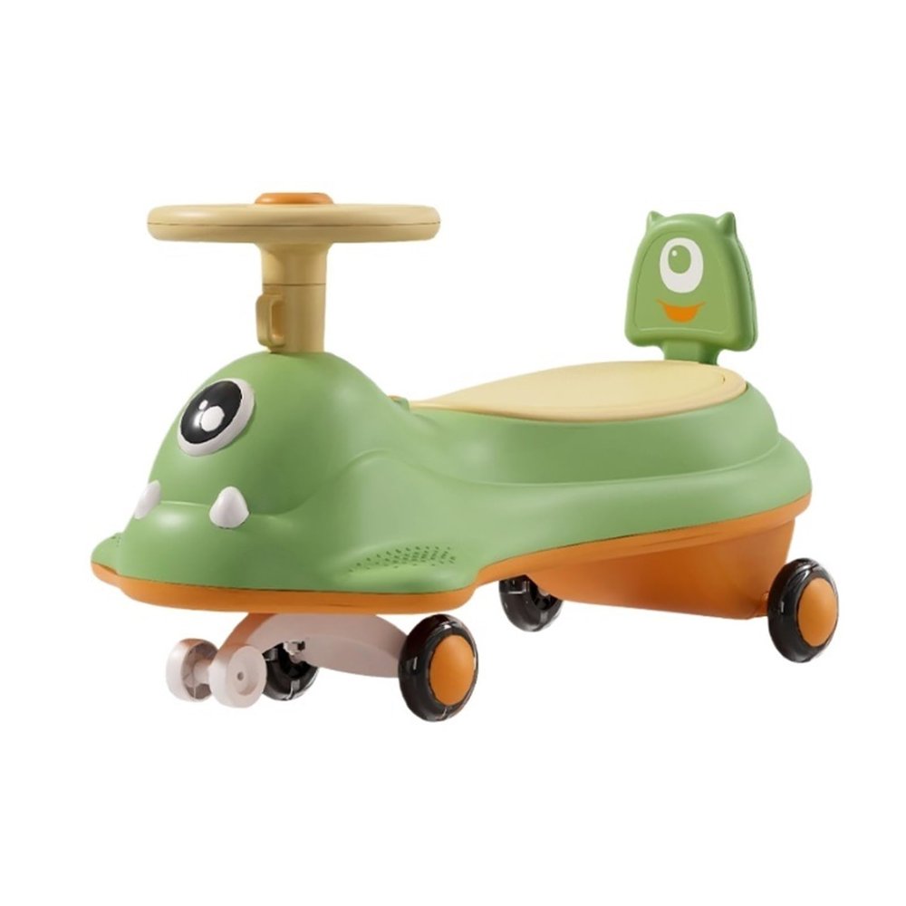 Swing Car with Under Seat Storage Ride On Toy Anti-Rollover Indoor Outdoor Toys Vehicle for Boys Girls(Green)