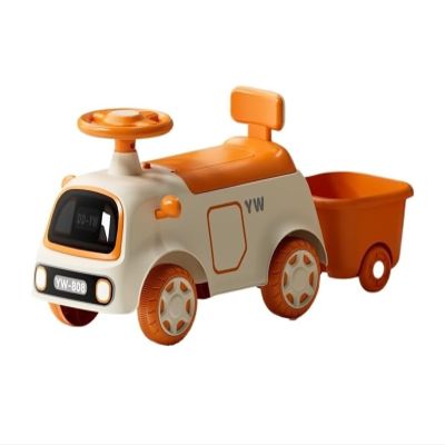 Classic Kids Ride On Car Wiggle Car with Under Seat Storage and Rear Dou, Indoor Outdoor Riding Toys(Orange)