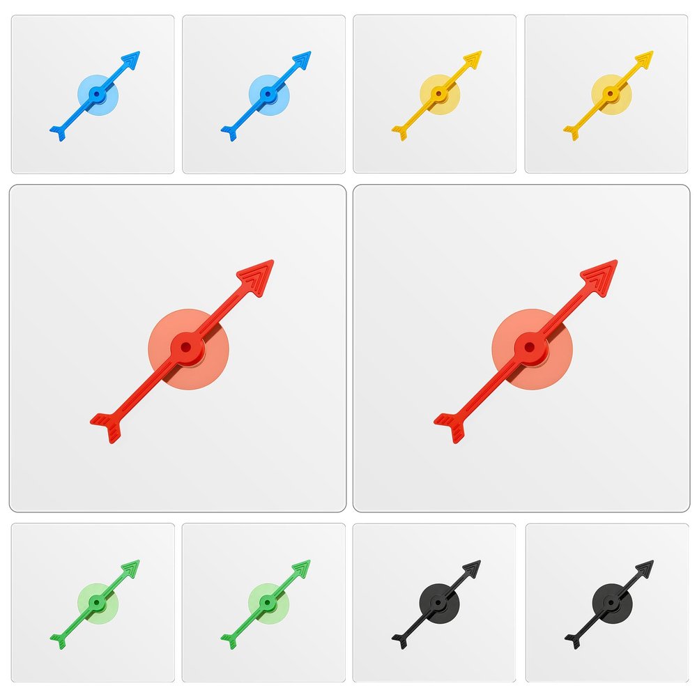 Gejoy 10 Pack Transparent Spinners Bulk for Classroom Clear Spinners Dry Erase Math Game with Rotating Arrow (Multicolor)
