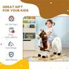 Soft Plush Rocking Horse with Realistic Sound Effects and Comfortable Saddle for Gentle Indoor Motion Play view 4