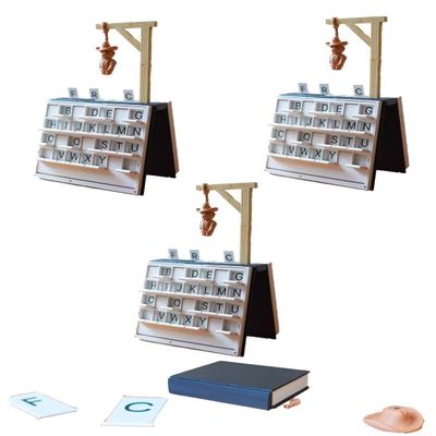 Hangman Game Book, Hangman Game Magnetic Cowboy 3D Printed, Book Board Games, Chess, Four in a Row, Sea Battle, Backgammon, Mancala, Decorative Bookshelf Strategy Game(3pcs)