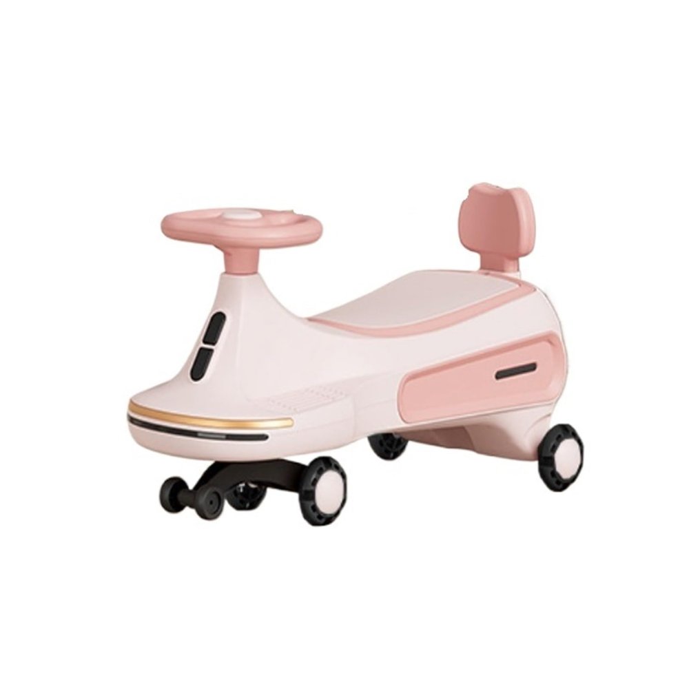 Kids Wiggle Car Ride On Toy Silent Wheels with Under Seat Storage, Toys for Boys and Girls 3 Year and UP(Pink)
