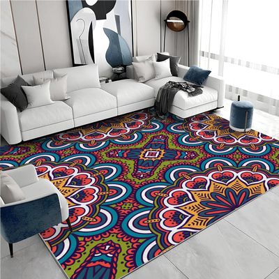 Country Tribe Rug - Floral Decoration 3x5 Rugs for Bedroom Living Room Low Pile Indoor Washable Boho Door Mat Non-Slip Soft Floor Carpet Abstract Modern Room Decor for Boys Girls A127