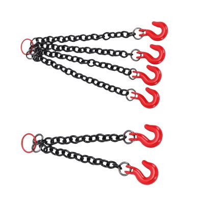 Irfora Metal Tow Chain for RC Crawler Cars, Durable Decorative Part for Offroad Model, Easy Installation Beginners, Wide Compatibility, Made of Metal (Double Hook + Quad Hook)