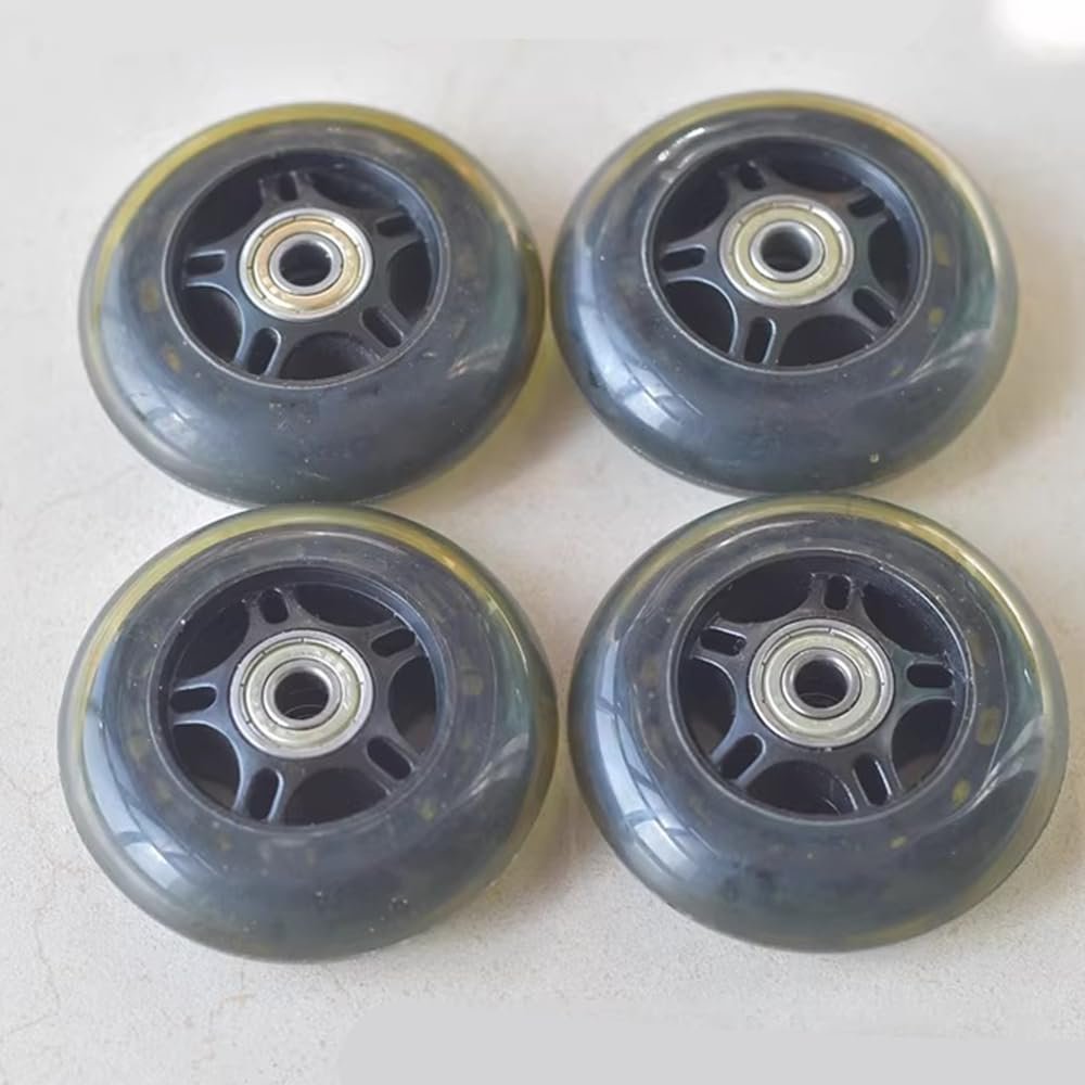 4-Pack Silent Replacement Wheels for Twist Cars 80 * 24mm Universal Size Front & Rear Wheels Wear-Resistant PU Wheels for Kids' Swing Cars (Black)