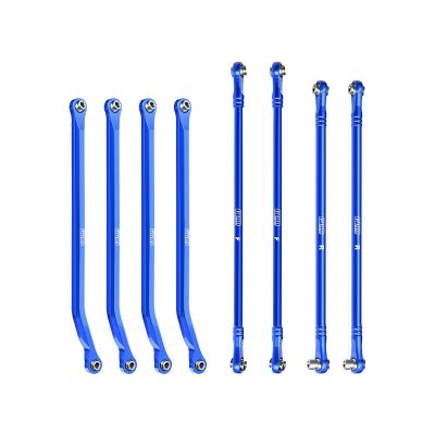 Aluminum 7075-T6 Alloy High-Clearance Upper & Lower Link Bar Set for Vanquish 1:10 H10 Optic Kit/Yokohama RTR/Sparco RTR Rock Crawler Upgrades - Blue