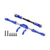 4140 Carbon Steel + Aluminum 7075-T6 Alloy Servo Link & Front Steering Link Set for Vanquish 1:10 H10 Optic Kit/Yokohama RTR/Sparco RTR Rock Crawler Upgrades - Blue view 1