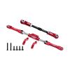 4140 Carbon Steel + Aluminum 7075-T6 Alloy Servo Link & Front Steering Link Set for Vanquish 1:10 H10 Optic Kit/Yokohama RTR/Sparco RTR Rock Crawler Upgrades - Red view 1